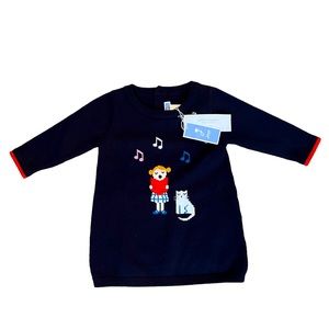 New! Jacadi 6 month Navy Sweater Dress